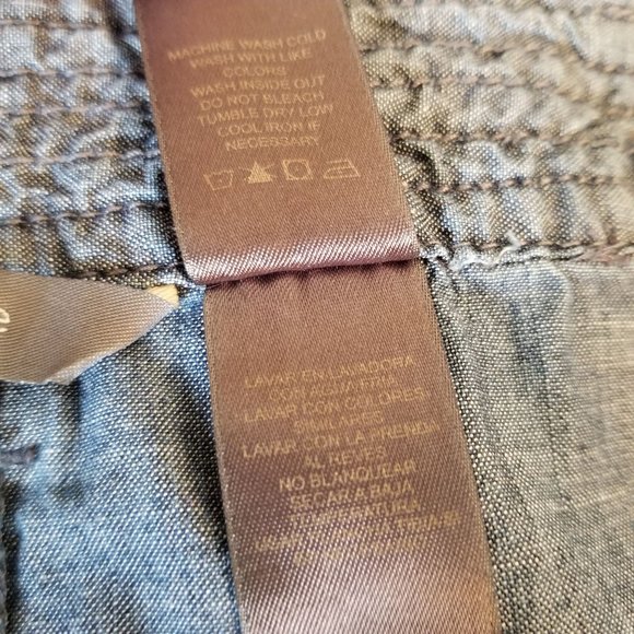 Liz Claiborne 18W Lightweight Blue Jean Chambray Denim Modest No Slits A Line - Picture 4 of 4
